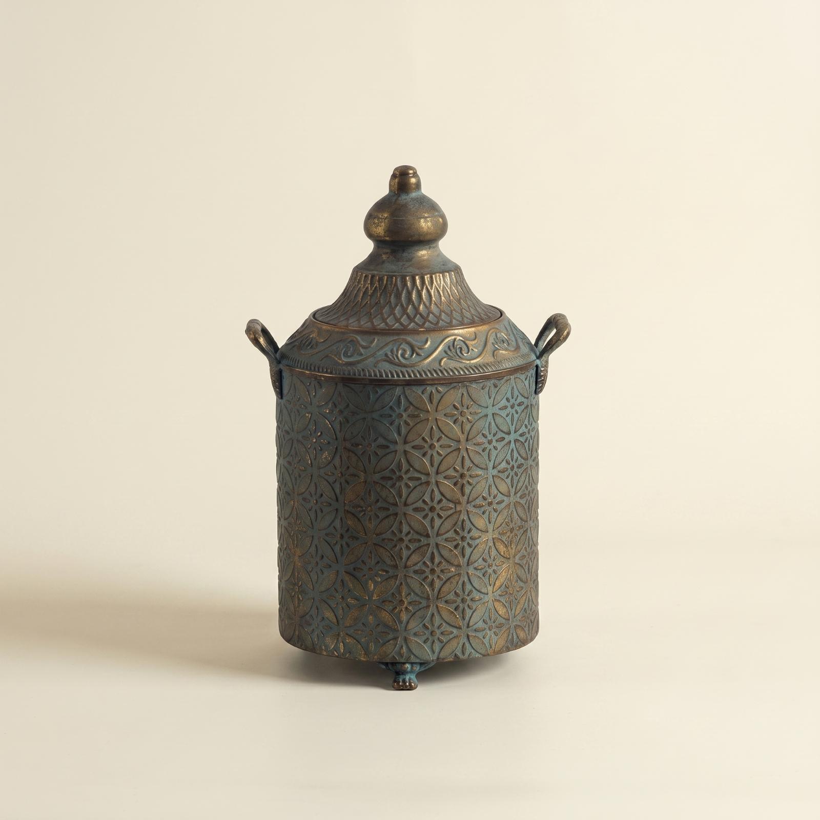 Patinierte Metall-Dekorvase, G – Vase Decor Bewertung und Preis