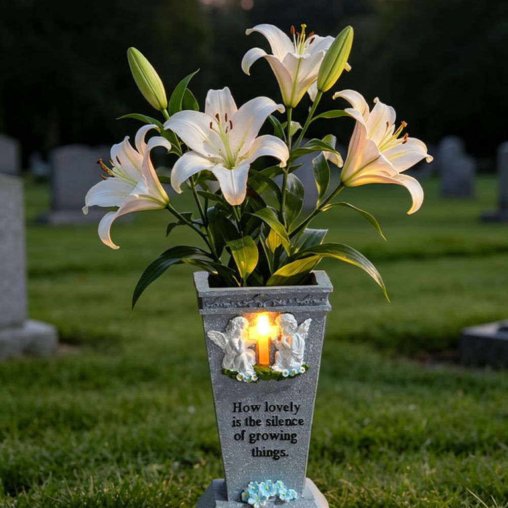 Harz-Solar-Kreuz-Friedhofsvase – Vase Decor Bewertung und Preis